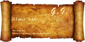 Glanz Ida névjegykártya